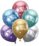 PartyPal Szülinapi latex lufi 11" 28cm 6db Happy Birthday! Chrome (LUFI816116)