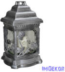  Antikolt katedrális borítású üvegmécses 25 cm - Szürke-Ezüst