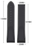  Curea silicon neagra cusătura albă capăt curbat 22mm pentru Omega Seamaster