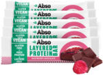 Abso Layered Protein Bar Kínáló (16db x 50 g) - Málnás - csokoládés ízű vegán fehérjeszelet