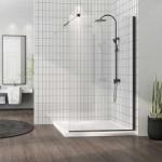 Mediterraneo Paravan dus walk-in Fluminia Foxy Black, 100x200cm, sticla securizata 8mm, negru mat (W01SC01BL-100-V1)