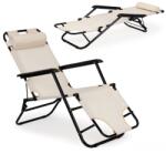 MultiGarden Kerti nyugágy fejtámlával, összecsukható szerkezet, bézs, MultiGarden