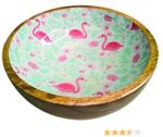 Croci Steel Bowls Mango Flamingo - Купа Фламинго за храна и вода за домашни любимци , изработена от манго дърво 460 мл