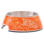 Rogz Orange Doodle Medium/ Large - Метална купа за храна и вода за кучета, 700 мл