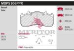 MERITOR set placute frana, frana disc MERITOR Brake Pad kit MDP5106PPR (MDP5106PPR)