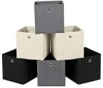 SONGMICS Tárolódoboz készlet 6 darabos, összecsukható , 2 db szürke+ fekete+ bézs (RFB06GHM)