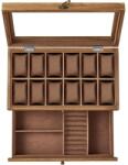 SONGMICS 12 rekeszes óratartó doboz rusztikus dió színben (JOW012K01)