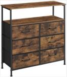 SONGMICS Szövetfiókos komód, fiókos szekrény, rusztikus barna (LTS246B01)