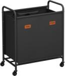 SONGMICS gurulós szennyestartó, 2 rekeszes ruhagyűjtő 140 l, fekete (RLS210B01)