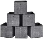 SONGMICS Tárolódobozok, 6 db-os szett, összecsukható doboz, foltos fekete (RFB006B01)