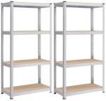 SONGMICS Fém tároló polcok szett(2db) 160x80x40 cm, ezüst (GLR048E01)
