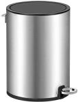 SONGMICS Kozmetikai szemetes, 3 L, fürdőszobai kuka fedéllel, pedálos, acél, ezüst-fekete (LTB011E01)