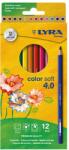 LYRA Színes ceruza LYRA Color Soft 4.0 extra puha élénk lágy színek 12 darabos