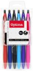 Optima Golyóstoll készlet OPTIMA nyomógombos 521 vegyes színek 6 darabos