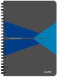 Leitz Spirálfüzet kockás LEITZ Office A/5 90 lapos karton borítóval kék