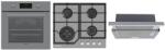 Pyramis Pachet Incorporabil Pyramis 54P Grey Cuptor Electric 69L Clasa A + Plita pe Gaz 4 Arzatoare 56x51CM + Hota Telescopica Latime 60CM Gri (202300620)