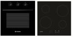 Pyramis Pachet Cuptor Incorporabil Pyramis 8P 65L Clasa A + Plita Incorporabila 4 Zone Negru (202300591)