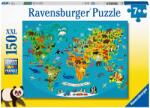 Ravensburger Harta lumii cu animale 150 piese RVSPC13287 Puzzle