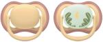 Philips Set 2 Suzete Philips-Avent Ultra Air SCF087/09 Ortodontice Fara BPA 0-6luni Buton Normal si Buton Fosforescent Multicolor (SCF087/09)