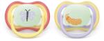 Philips Set 2 Suzete Philips-Avent Ultra Air SCF376/25 fara BPA 0-6luni Ortodontice Fosforescent Violet/Galben (SCF376/25)