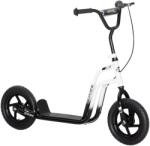 AIYAPLAY roller gyerekeknek 5-12 éves korig, nagy 30 cm-es kerekekkel és állítható kormánnyal, acél gyerekroller hátsó fékkel, támasztékkal, fehér és fekete (371-054V00WT)