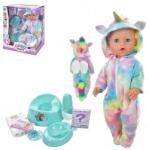ProCart Papusa Procart Papusa interactiva 45 cm ochi mobili face pipi plans cu lacrimi accesorii incluse hainute multicolore (BL232A) Papusa