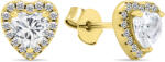 Brilio Silver Cercei romantici cu pietre de zircon Inimi EA574Y