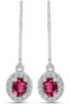  Ezüst Fülbevaló Cruzeroi Rubellittel és Fehér Topázzal, Y61794