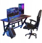 Fodym Gamer asztal Nagy Modern LOFT, 120x60x74cm, fekete