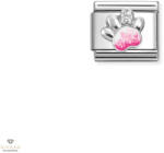 NOMINATION "Rózsaszín fehér tappancs" charm - 330321-13