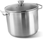 Magic home Lábas, MagicHome Chloe, 30 cm, 15 l, ezüst, üvegfedővel, 304 rozsdamentes acél, háromrétegű alj, minden főzőlapra, mosogatógépben mosható (TC8010014)