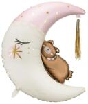 Party Deco Mackó a holdon Rózsaszín lufi 80x98 cm (FB196)