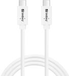 Sandberg USB-C - USB-C (USB 3.1 Gen 2) kábel 100W fehér 1m (136-53) (136-53) (136-53)