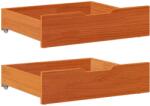 vidaXL 2 db viaszbarna tömör fenyőfa ágy alatti fiók 65 x 55 x 17 cm (850937)