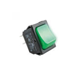 Somogyi Elektronic STV 02 világítós billenőkapcsoló, 2 áramkör - 2 állás, 250 V, 10 A, zöld