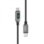 XO Cablu USB 2.0 type C la USB type C 60W cu afisaj 1m brodat Negru, XO NB-Q203B (XO-NB-Q203B)