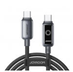 JOYROOM S-A55 USB-C to USB-C adatkábel, töltőkábel, fekete (100W, 5A, 1.2m)