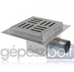 ERMETIQ Rozsdamentes Square Stripes padlóösszefolyó 120x120 / 40-50 (VEN-S5012A)