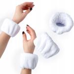 chila Spa csuklópánt, arcápoláshoz, plüss, fehér, 2 db (1 pár) (OPASKI NA NADGARSTKI PLUSZOWE CHILA 2 SZT)