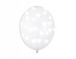 Party Deco Lufik, 30cm, Szívecskék, Crystal Clear, 6db