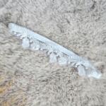  Keresztelő fejpánt kislánynak, fehér csipke gyöngyök