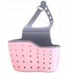 Haoran Mosogató Rendszerező Kosár, szivacs, rózsaszín (LOO-BOX-03A)