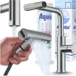 Ari konyhai csaptelep, kihúzható, forgatható kifolyó, ezüst (Bateria Kuchenna z Wyciąganą Wylewką)