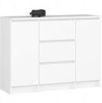 AKORD Girgo fiókos szekrény, 101cm, fehér, fiókos, ABS élek (KOMMK1002D3SZWEISSPK)