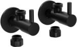 CERANO - Univerzális sarokcsatlakozó szelepek - 2 db - matt fekete - 3/8" - 1/2