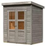 Karibu fából készült kerti ház KARIBU MERSEBURG 2 (8208) világos szürke (LG4432)