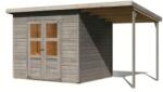 Karibu fából készült kerti ház KARIBU MERSEBURG 5 + egy menedéket 166 cm (9603) világos szürke (LG4439)