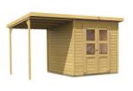 Karibu fából készült kerti ház KARIBU MERSEBURG 6 + egy menedéket 166 cm (73067) natur (LG1752)