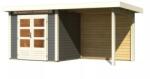 Karibu fából készült kerti ház KARIBU KANDERN 2 + egy menedéket 235 cm beleértve a hátsó falat is (23611) terragrau (LG3535)