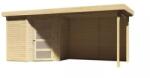 Karibu fából készült kerti ház KARIBU SCHWANDORF 3 + menedékhely 280 cm beleértve a hátsó falat (9212) natur (LG3899)
